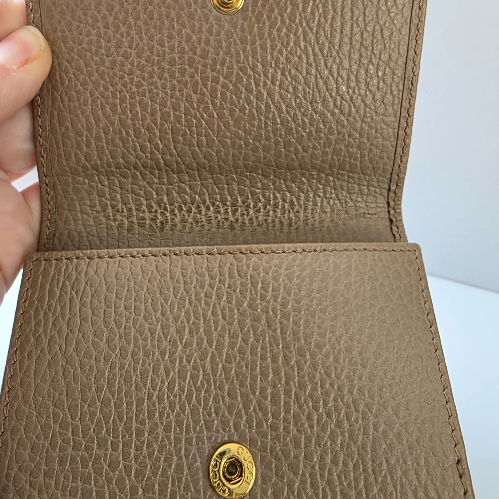 Gucci GG Marmont Small Tri-Fold Wallet Dusty Rose/Taupe + COA - Picture 12 of 13